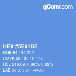 Color code: HEX #5E91DE | qconv.com