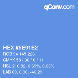 Farbcode: HEX #5E91E2 | qconv.com