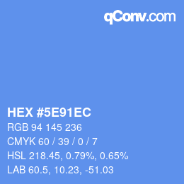 カラーコード: HEX #5E91EC | qconv.com