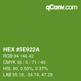 Farbcode: HEX #5E922A | qconv.com