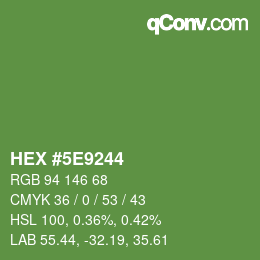 Color code: HEX #5E9244 | qconv.com