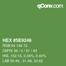 Color code: HEX #5E9248 | qconv.com