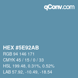 Color code: HEX #5E92AB | qconv.com