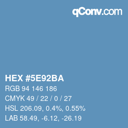 Color code: HEX #5E92BA | qconv.com