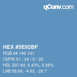 Color code: HEX #5E92BF | qconv.com
