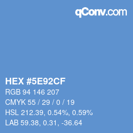 カラーコード: HEX #5E92CF | qconv.com