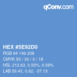 カラーコード: HEX #5E92D0 | qconv.com