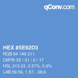 カラーコード: HEX #5E92D3 | qconv.com
