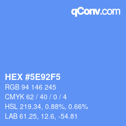 Color code: HEX #5E92F5 | qconv.com