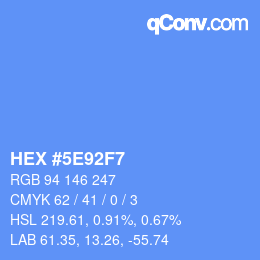 カラーコード: HEX #5E92F7 | qconv.com