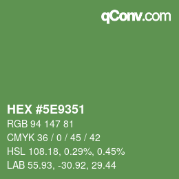 Color code: HEX #5E9351 | qconv.com