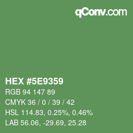 Color code: HEX #5E9359 | qconv.com