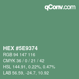 Color code: HEX #5E9374 | qconv.com