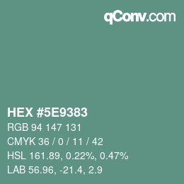 Color code: HEX #5E9383 | qconv.com