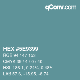 カラーコード: HEX #5E9399 | qconv.com