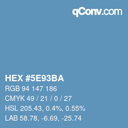 Color code: HEX #5E93BA | qconv.com