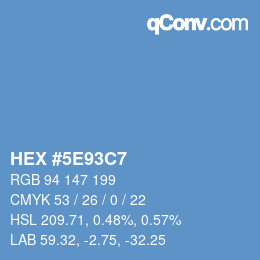 Color code: HEX #5E93C7 | qconv.com