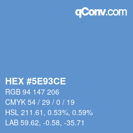 Color code: HEX #5E93CE | qconv.com