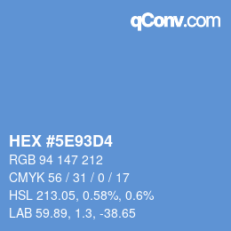 Farbcode: HEX #5E93D4 | qconv.com