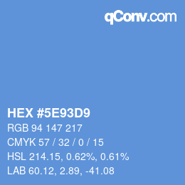 Código de color: HEX #5E93D9 | qconv.com