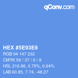 Color code: HEX #5E93E8 | qconv.com