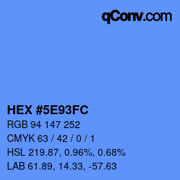 Color code: HEX #5E93FC | qconv.com