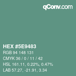 Color code: HEX #5E9483 | qconv.com