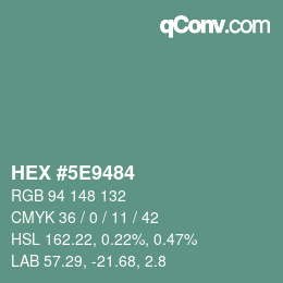 Color code: HEX #5E9484 | qconv.com