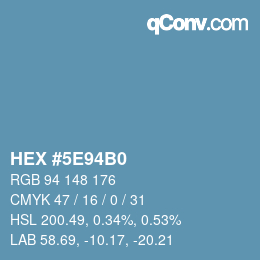 Color code: HEX #5E94B0 | qconv.com