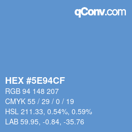 カラーコード: HEX #5E94CF | qconv.com