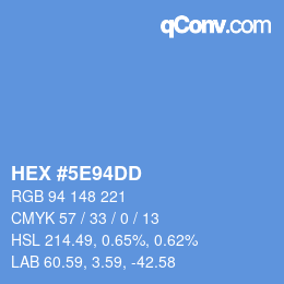 Color code: HEX #5E94DD | qconv.com