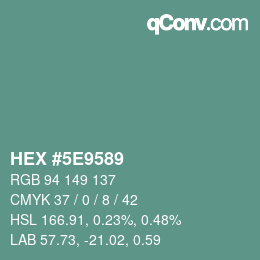 Color code: HEX #5E9589 | qconv.com