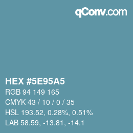 Color code: HEX #5E95A5 | qconv.com