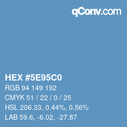 Color code: HEX #5E95C0 | qconv.com