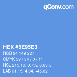 Color code: HEX #5E95E3 | qconv.com