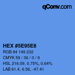 Color code: HEX #5E95E8 | qconv.com