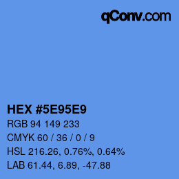 Color code: HEX #5E95E9 | qconv.com