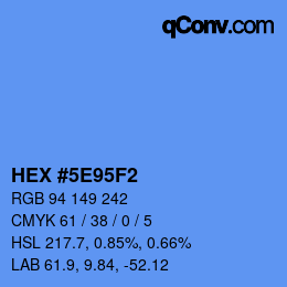 Color code: HEX #5E95F2 | qconv.com