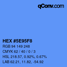 カラーコード: HEX #5E95F8 | qconv.com