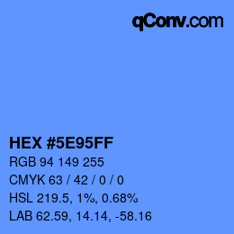 Color code: HEX #5E95FF | qconv.com