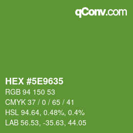 Color code: HEX #5E9635 | qconv.com