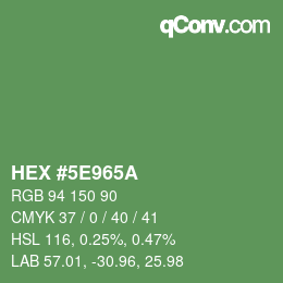 Código de color: HEX #5E965A | qconv.com