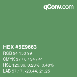 カラーコード: HEX #5E9663 | qconv.com