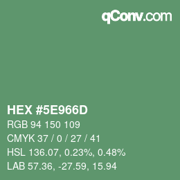 Color code: HEX #5E966D | qconv.com