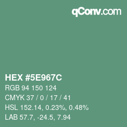 Color code: HEX #5E967C | qconv.com