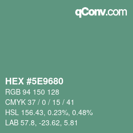 Color code: HEX #5E9680 | qconv.com