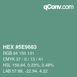 Color code: HEX #5E9683 | qconv.com