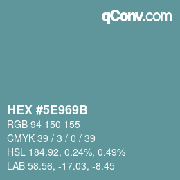 Color code: HEX #5E969B | qconv.com