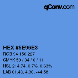 Color code: HEX #5E96E3 | qconv.com