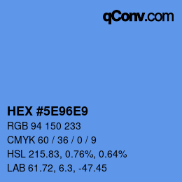 Color code: HEX #5E96E9 | qconv.com